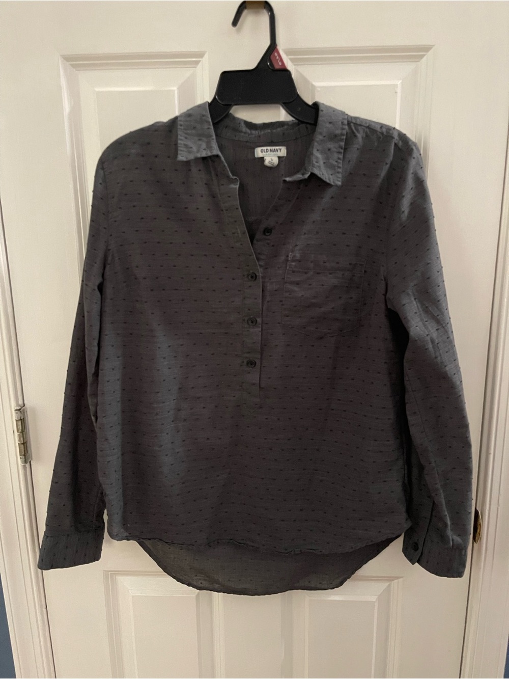 Old Navy Charcoal Buttoned Long-Sleeve Shirt